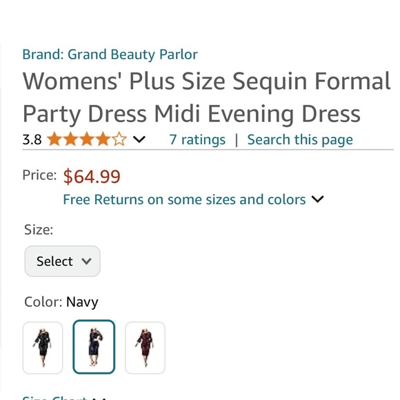 NWOT. Women’s plus size sequined formal dress. Party, wedding.  Size 3XL. new! - Picture 5 of 7